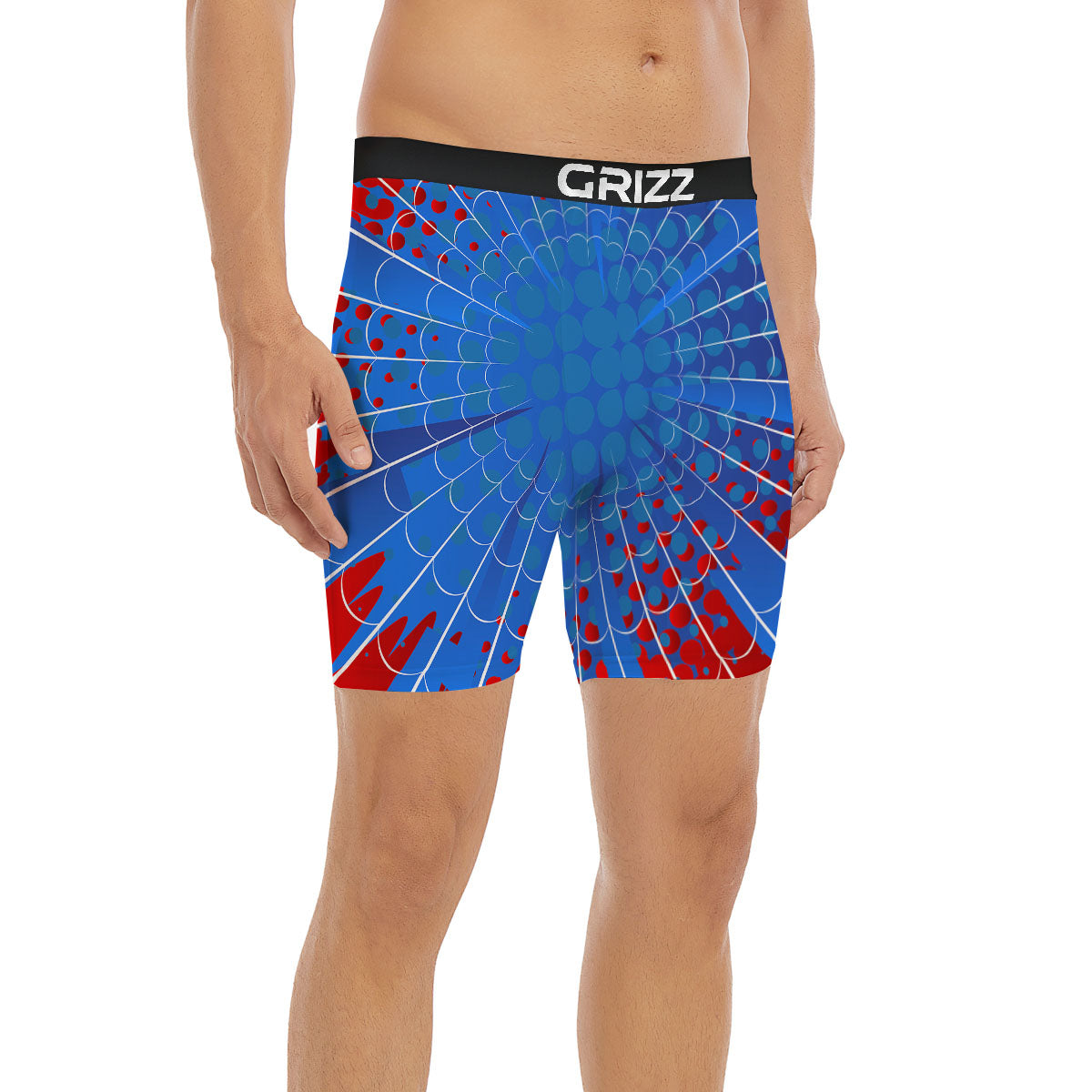 Red And Blue Spider Web Cartoon Print Boxer Briefs-grizzshop