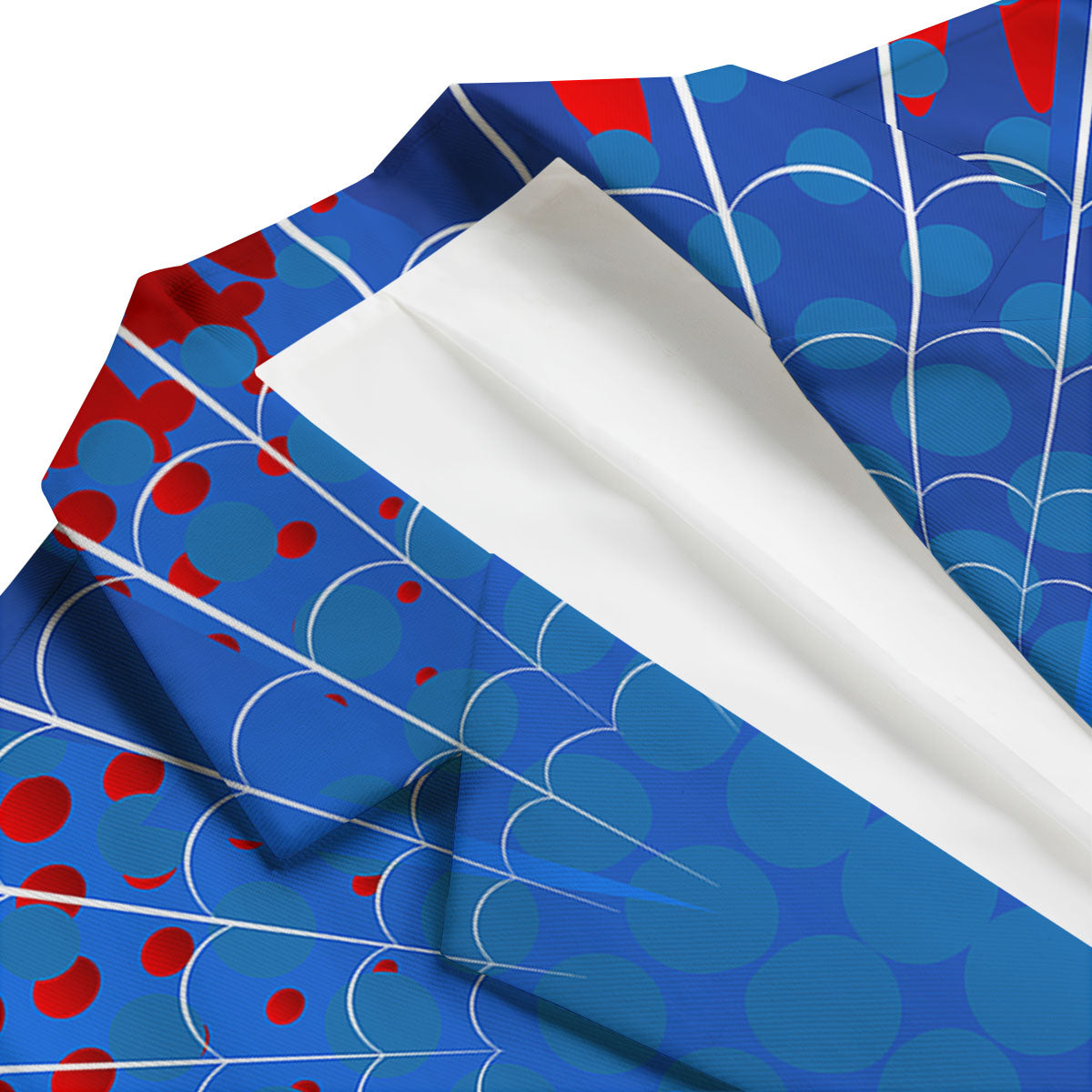 Red And Blue Spider Web Cartoon Print Men's Blazer-grizzshop