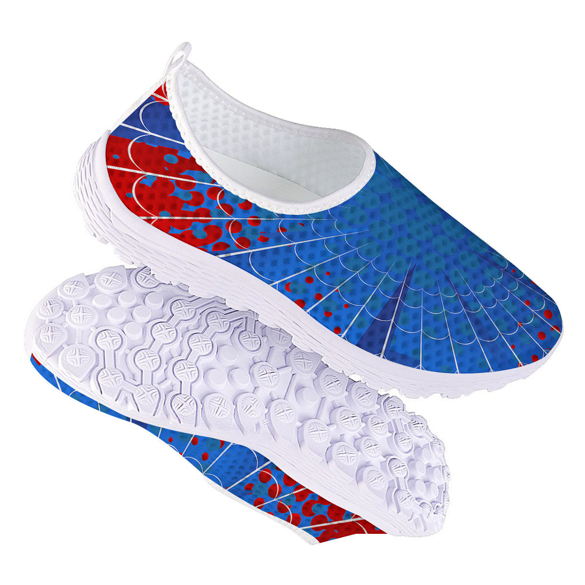 Red And Blue Spider Web Cartoon Print Nurse Shoes-grizzshop