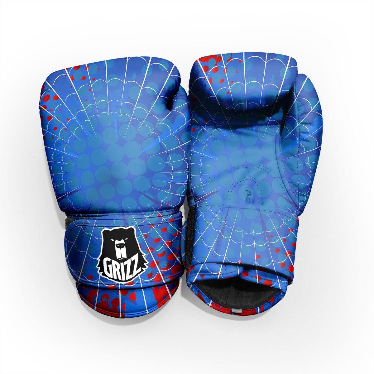 Red And Blue Spider Web Cartoon Print Pro Boxing Glove