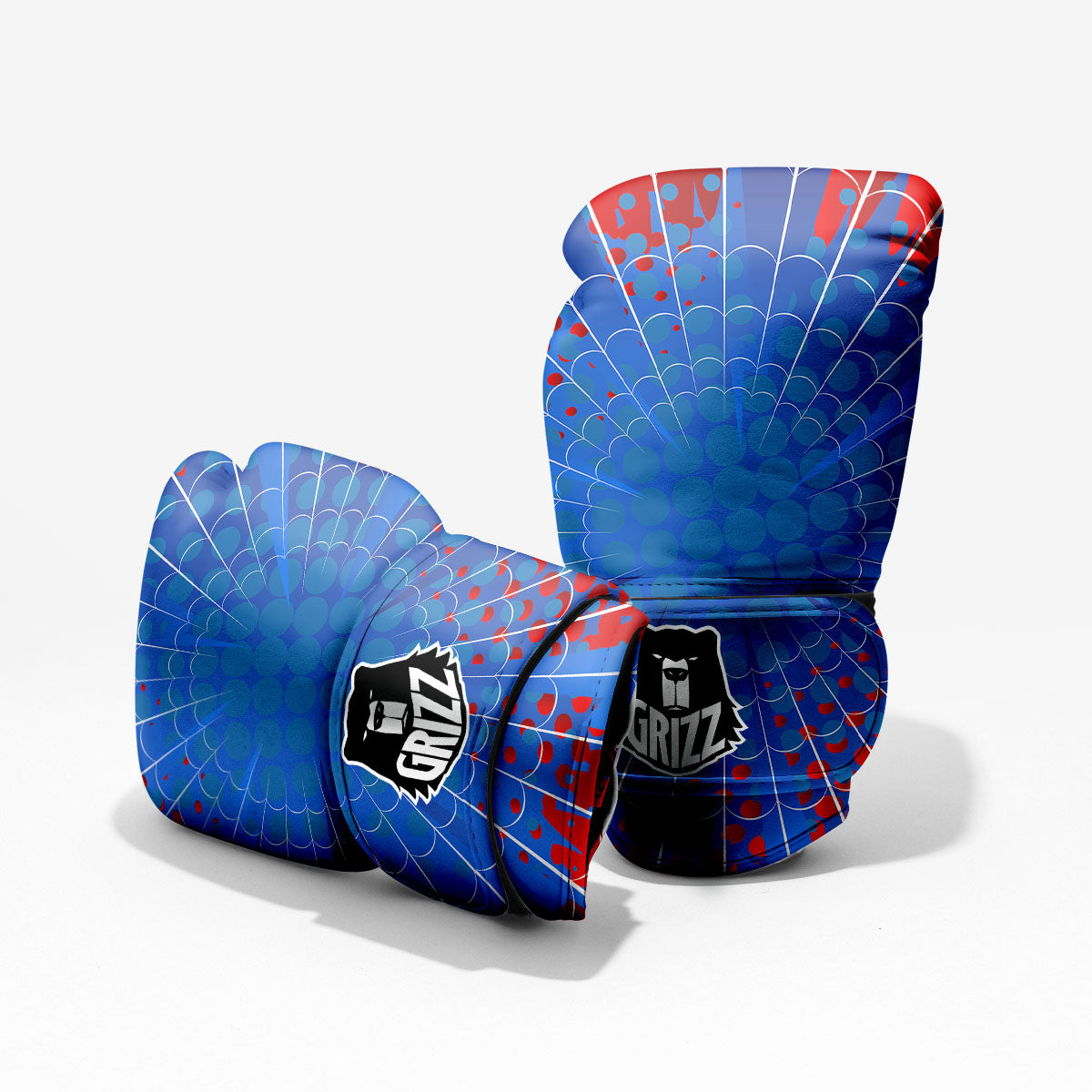 Red And Blue Spider Web Cartoon Print Pro Boxing Glove