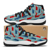 Red And Blue Statue Of Liberty Print Pattern Black Bball Shoes-grizzshop