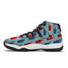 Red And Blue Statue Of Liberty Print Pattern Black Bball Shoes-grizzshop