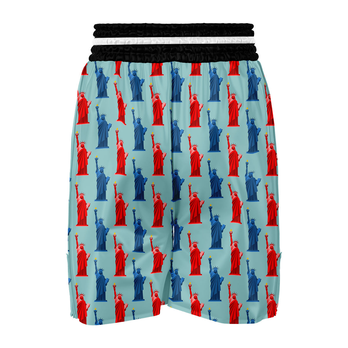 Red And Blue Statue Of Liberty Print Pattern Boxing Shorts-grizzshop