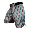 Red And Blue Statue Of Liberty Print Pattern MMA Shorts-grizzshop