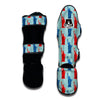 Red And Blue Statue Of Liberty Print Pattern Muay Thai Shin Guards-grizzshop