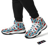 Red And Blue Statue Of Liberty Print Pattern White Bball Shoes-grizzshop