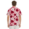 Red And Pink Rose Floral Men's Golf Shirts-grizzshop