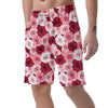 Red And Pink Rose Floral Men's Shorts-grizzshop