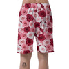 Red And Pink Rose Floral Men's Shorts-grizzshop