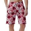 Red And Pink Rose Floral Men's Shorts-grizzshop