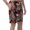 Red And White Hibiscus Flowers Hawaiian Print Men's Shorts-grizzshop