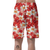 Red And White Hibiscus Hawaiian Print Men's Shorts-grizzshop