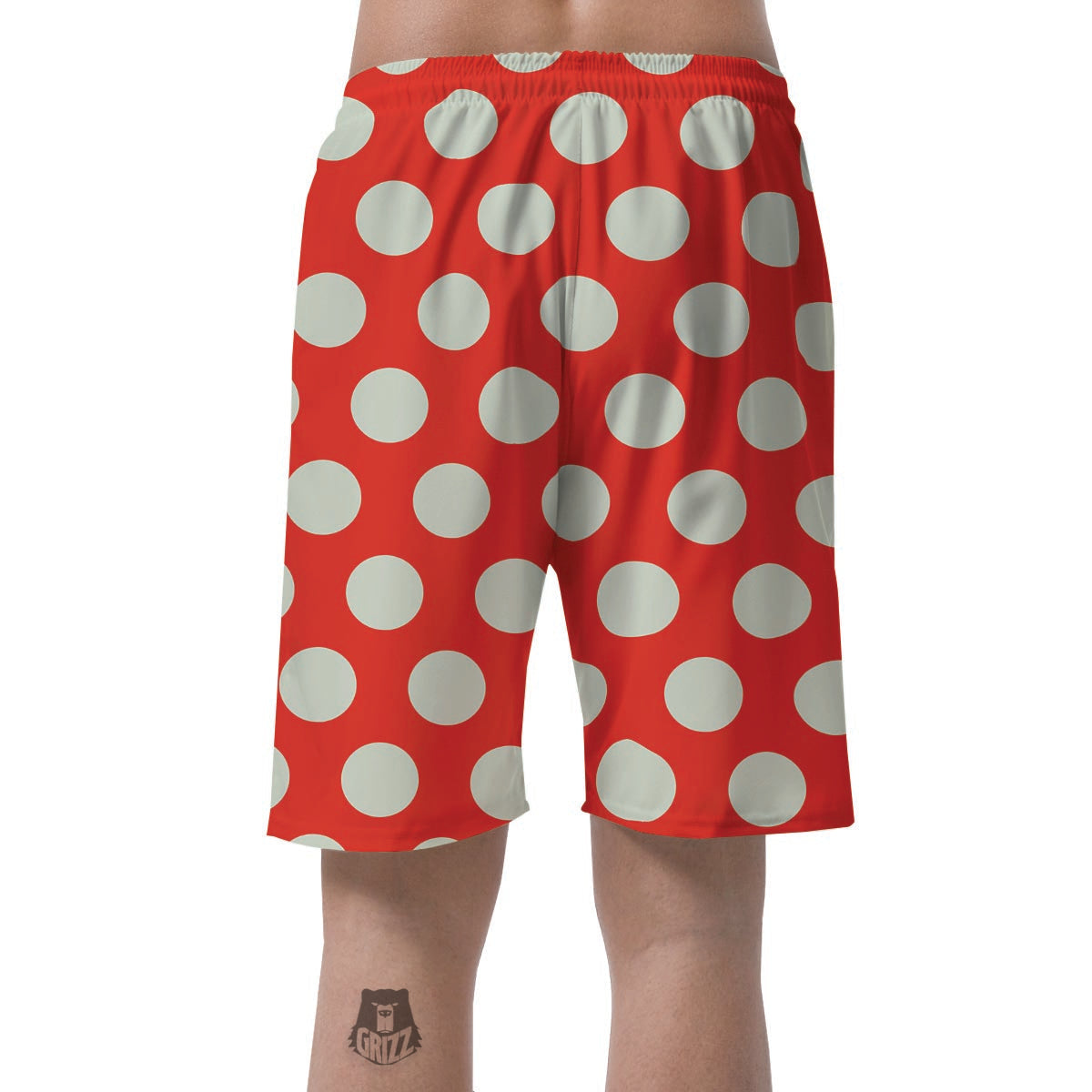 Red And White Polka Dot Men's Shorts-grizzshop