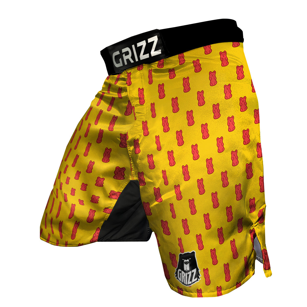 Red And Yellow Gummy bear Print Pattern MMA Shorts-grizzshop