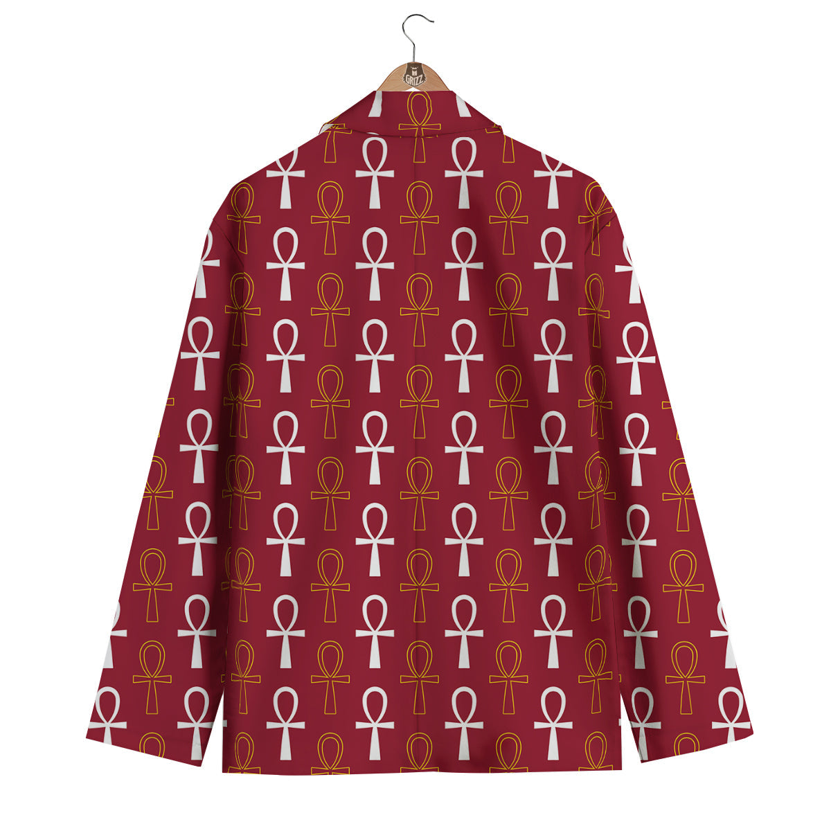 Red Ankh Print Pattern Men's Blazer-grizzshop