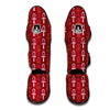 Red Ankh Print Pattern Muay Thai Shin Guards-grizzshop