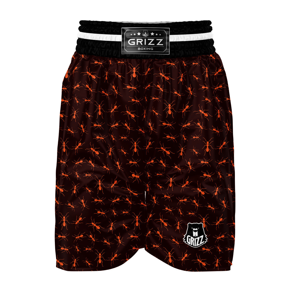Red Ant Print Pattern Boxing Shorts-grizzshop
