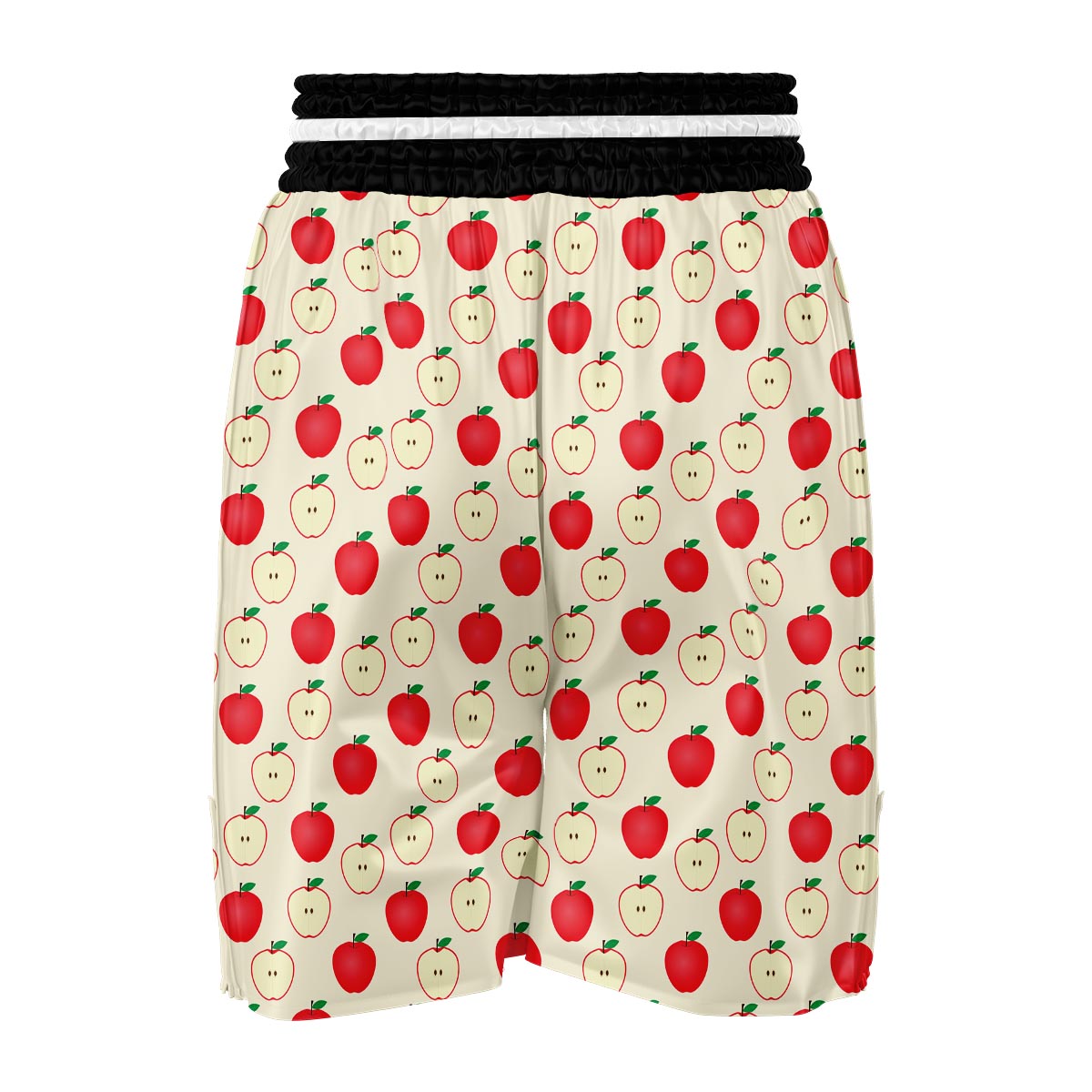 Red Apple Pattern Print Boxing Shorts-grizzshop
