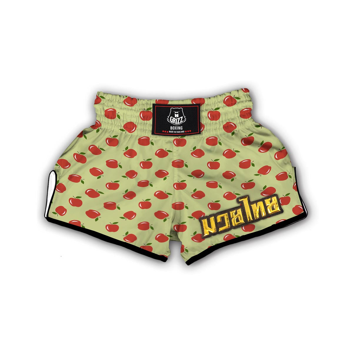 Red Apple Print Pattern Muay Thai Boxing Shorts-grizzshop