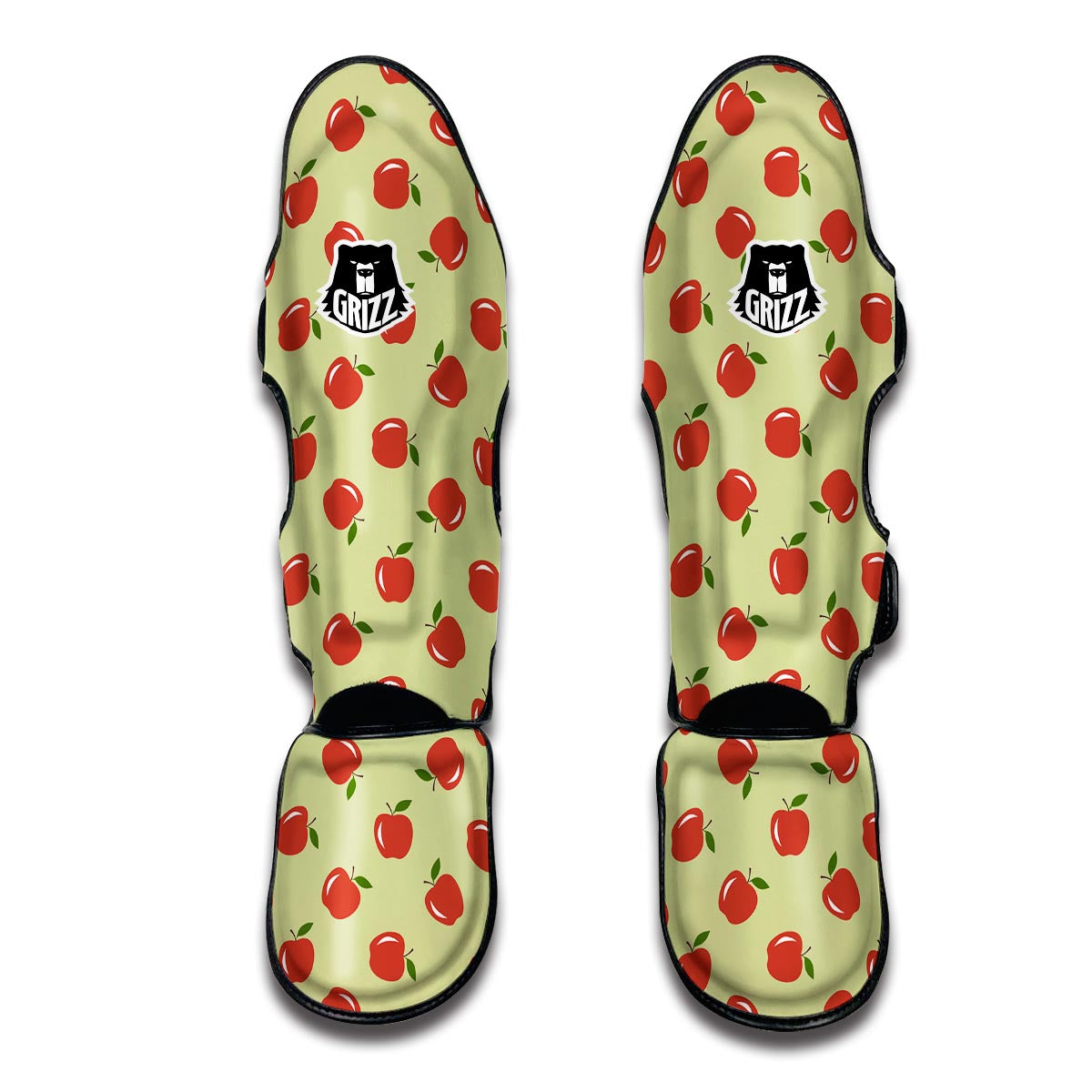 Red Apple Print Pattern Muay Thai Shin Guards-grizzshop