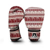 Red Aztec Elephant Pattern Print Boxing Gloves-grizzshop