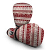 Red Aztec Elephant Pattern Print Boxing Gloves-grizzshop