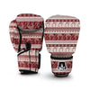 Red Aztec Elephant Pattern Print Boxing Gloves-grizzshop