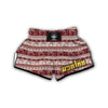 Red Aztec Elephant Pattern Print Muay Thai Boxing Shorts-grizzshop