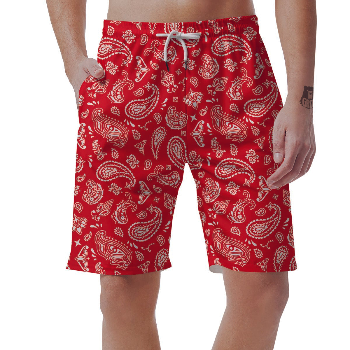 Red Bandana Men's Shorts-grizzshop