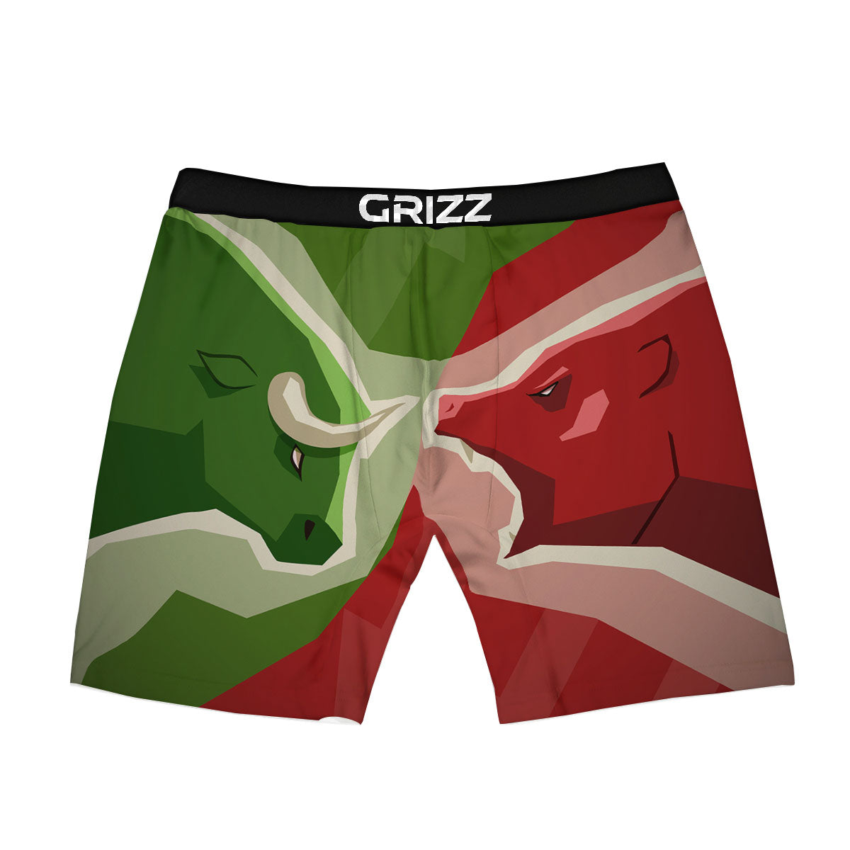 Red Bear And Green Bull Stock Print Boxer Briefs-grizzshop