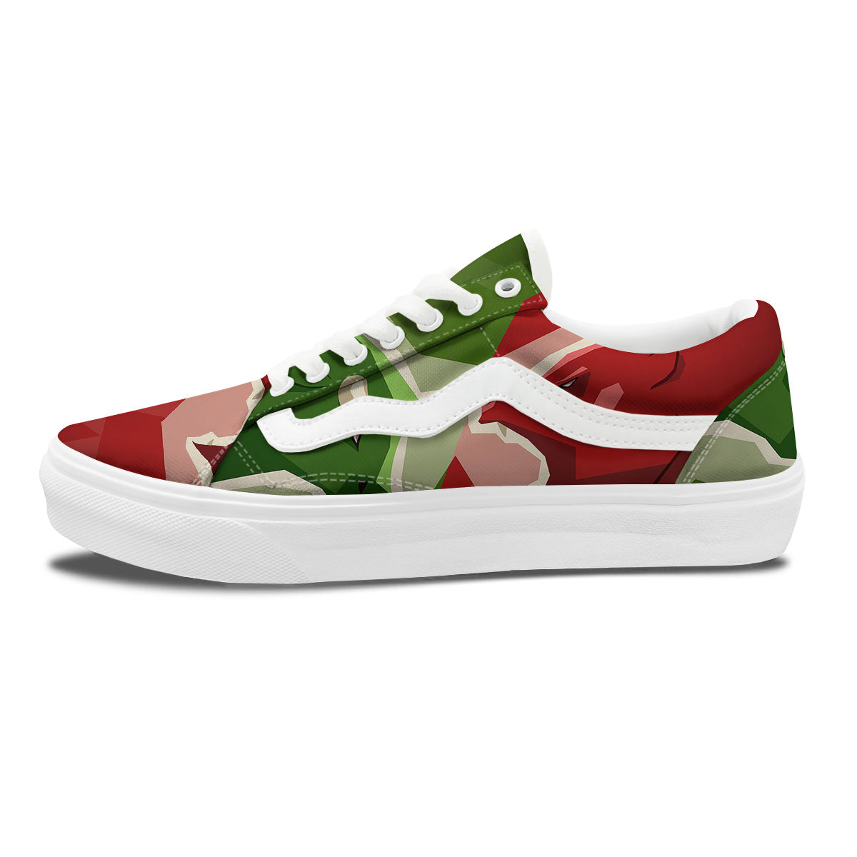 Red Bear And Green Bull Stock Print Skate Shoes-grizzshop