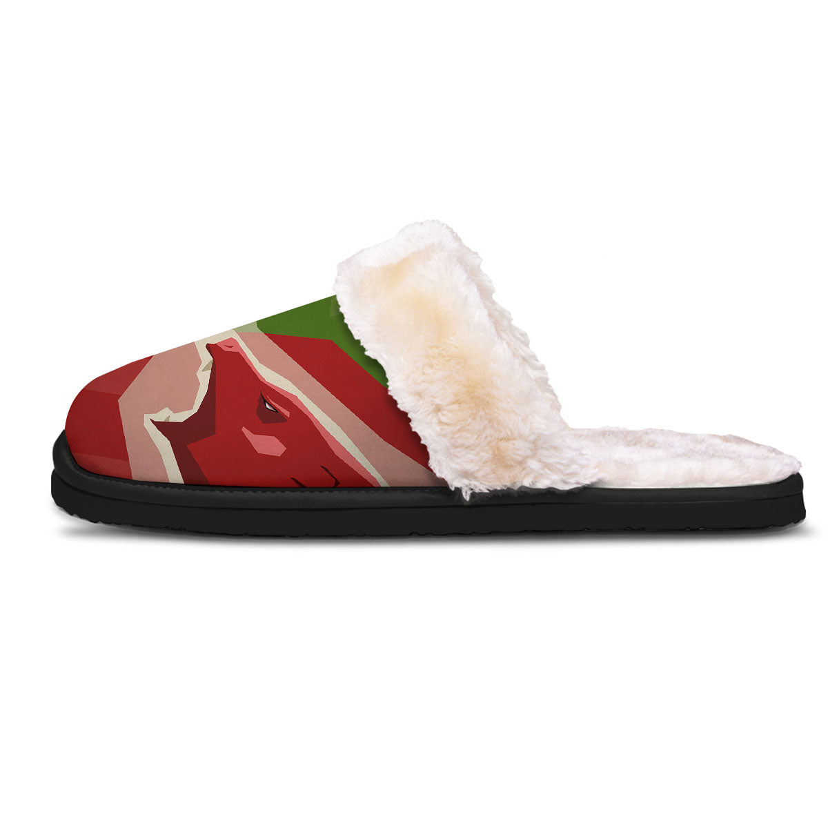 Red Bear And Green Bull Stock Print Slippers-grizzshop