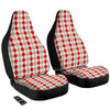 Red Beige And White Argyle Print Pattern Car Seat Covers-grizzshop