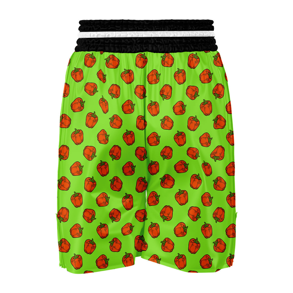 Red Bell Pepper Green Print Pattern Boxing Shorts-grizzshop