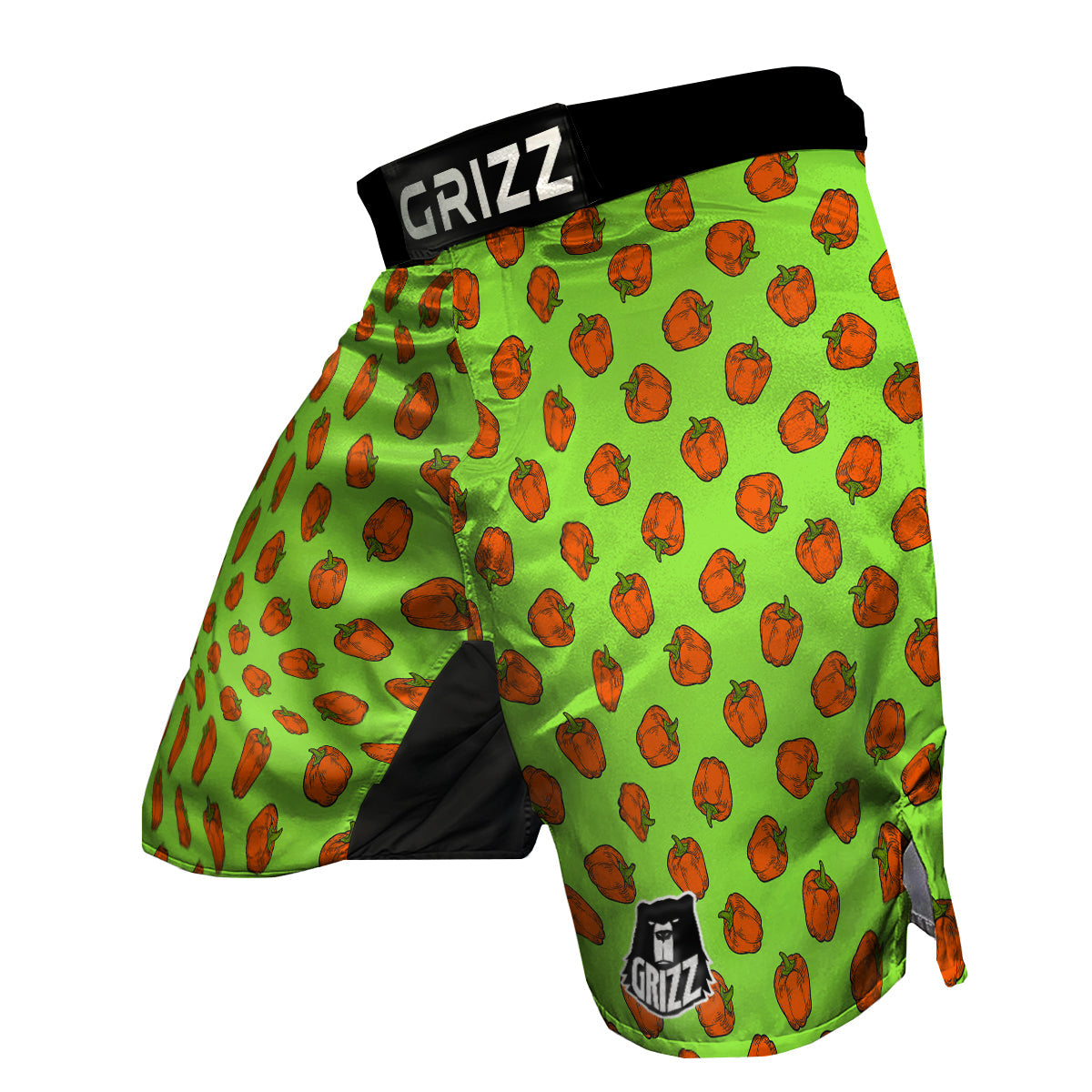 Red Bell Pepper Green Print Pattern MMA Shorts-grizzshop