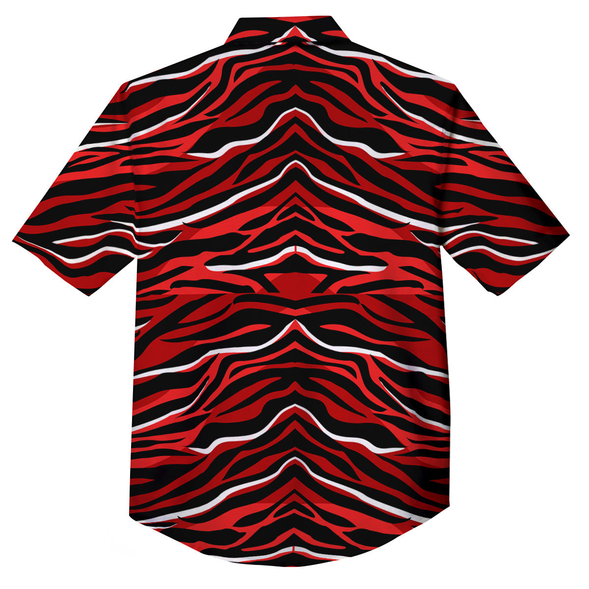 Red Black And White Colored Leopard Print Pattern Button Up Shirt-grizzshop