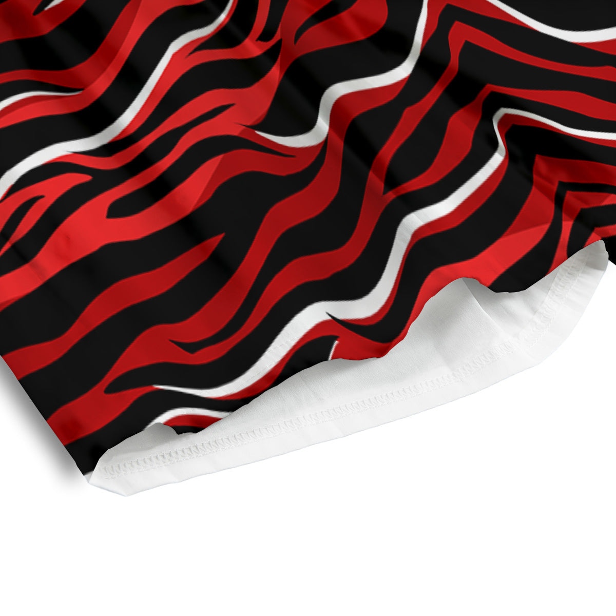 Red Black And White Colored Leopard Print Pattern Men's Athletic Shorts
