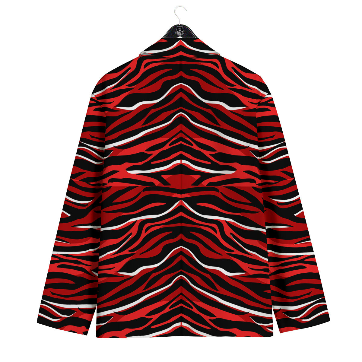 Red Black And White Colored Leopard Print Pattern Men's Sport Coat-grizzshop