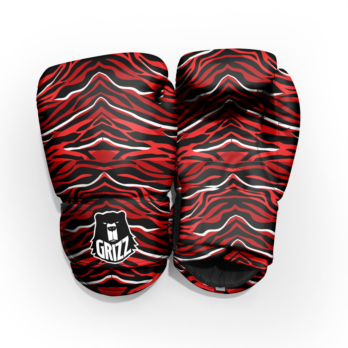 Red Black And White Colored Leopard Print Pattern Pro Boxing Glove