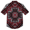 Red Black Bandana Paisley Print Button Up Shirt-grizzshop