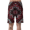 Red Black Bandana Paisley Print Men's Shorts-grizzshop