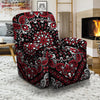 Red Black Bandana Paisley Print Recliner Slipcover-grizzshop