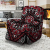 Red Black Bandana Paisley Print Recliner Slipcover-grizzshop