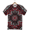 Red Black Bandana Paisley Print T-Shirt-grizzshop