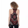 Red Black Bandana Paisley Print Women's Racerback Tank Top-grizzshop