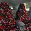 Red Black Hi Tech Camo Hexagonal Grid Print Pattern Car Seat Covers-grizzshop