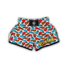 Red Blue And Brown Boxing Glove Print Pattern Muay Thai Boxing Shorts-grizzshop