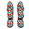 Red Blue And Brown Boxing Glove Print Pattern Muay Thai Shin Guards-grizzshop