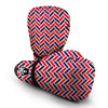 Red Blue Biege Herringbone Print Pattern Boxing Gloves-grizzshop